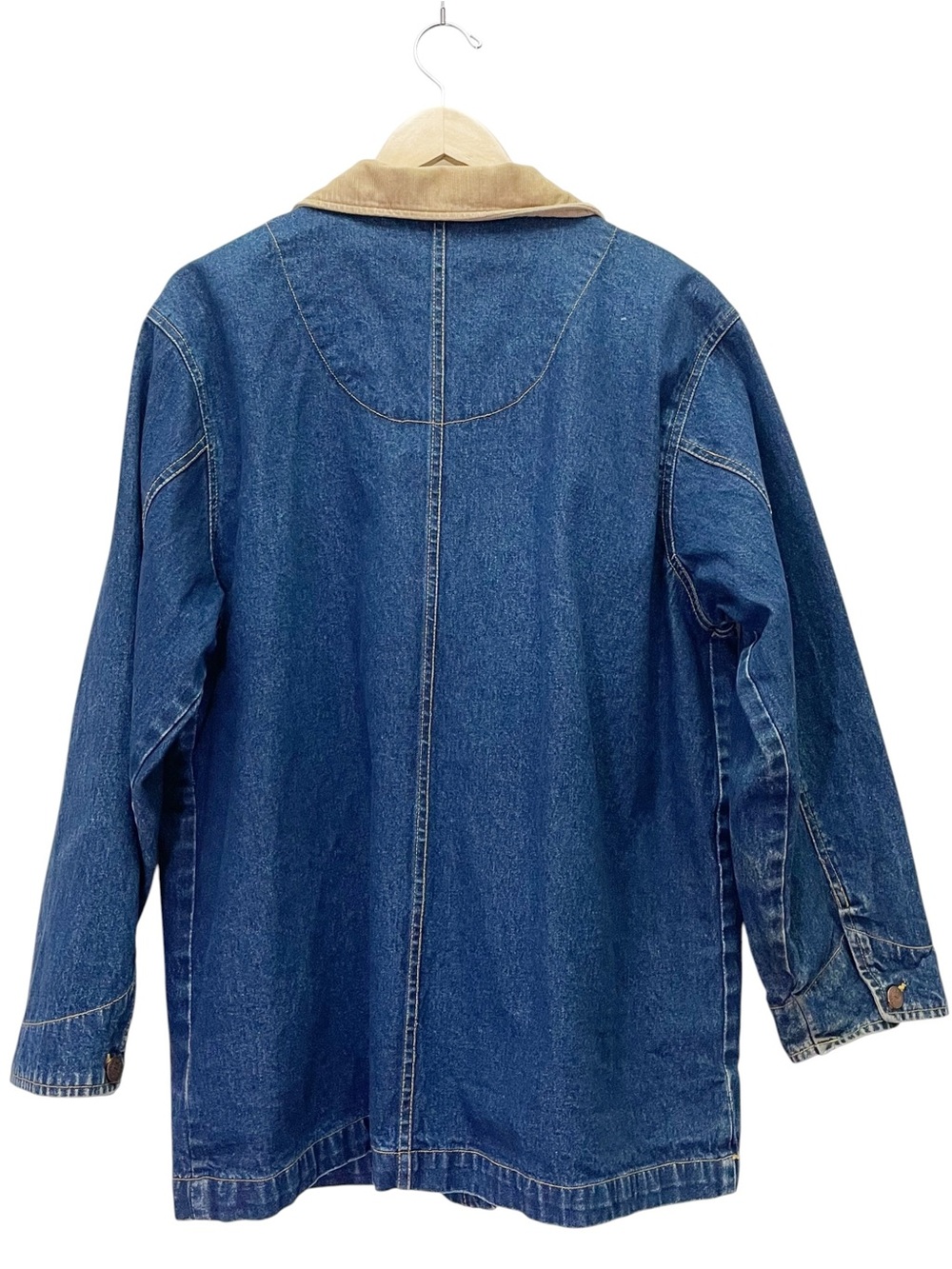 Vintage Bill Blass Jeans Denim Chore Jacket XL Corduroy Collar Barn Workwear - Picture 3 of 14